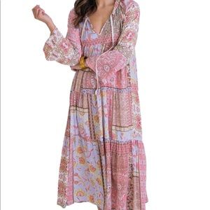 Karlie Boho Floral midi Dress